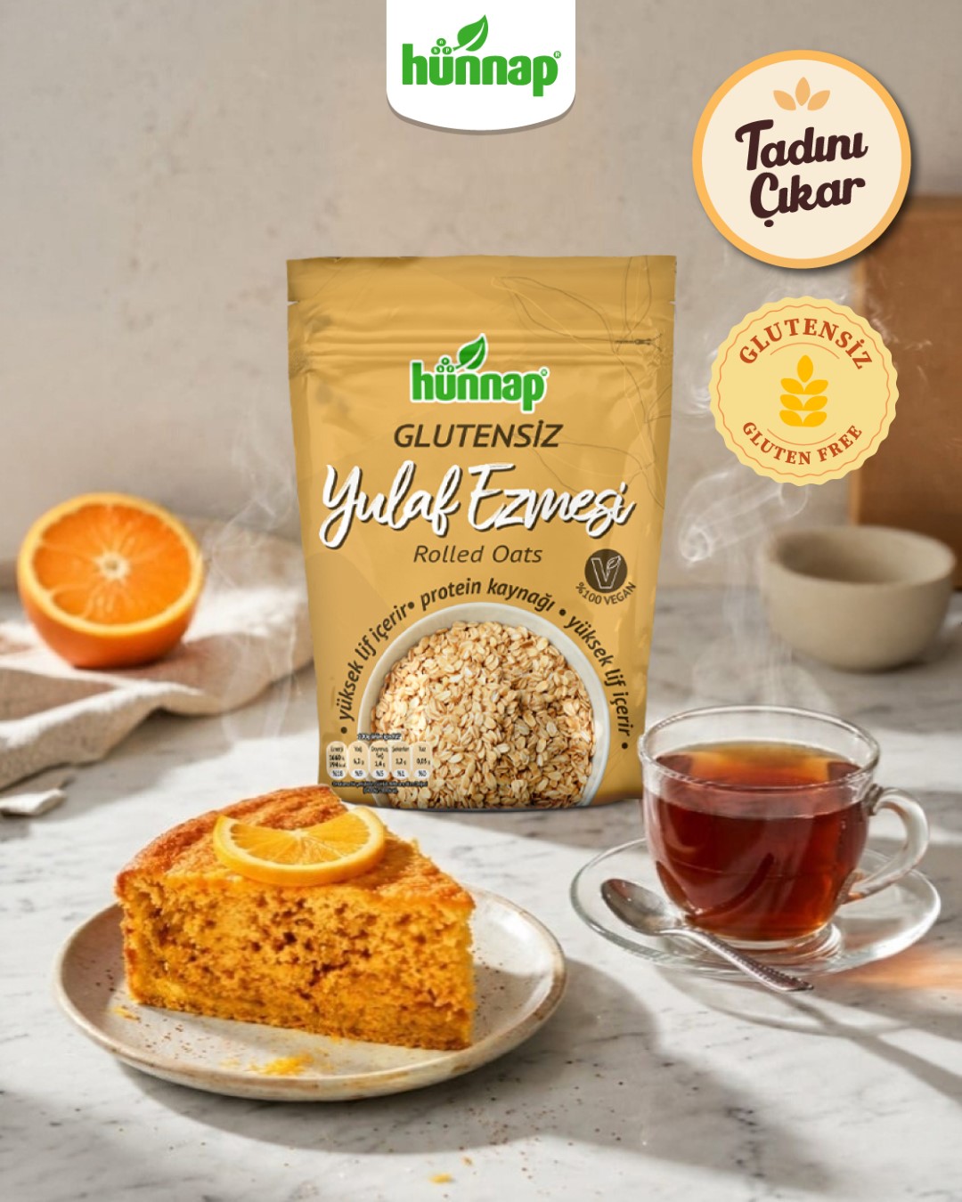 Muzlu Portakallı Yulaflı Kek